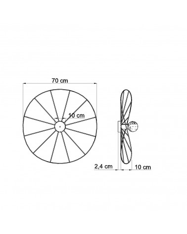 Wandleuchte / Deckenleuchte ESKOLA 70 schwarz