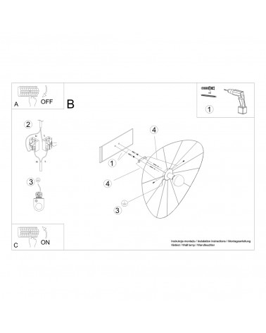 Wandleuchte / Deckenleuchte ESKOLA 70 schwarz