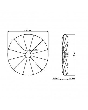 Wandleuchte / Deckenleuchte ESKOLA 110 schwarz
