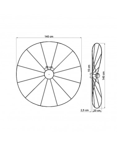 Wandleuchte / Deckenleuchte ESKOLA 140 schwarz