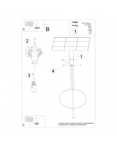 Hängeleuchte HOLAR 1 schwarz