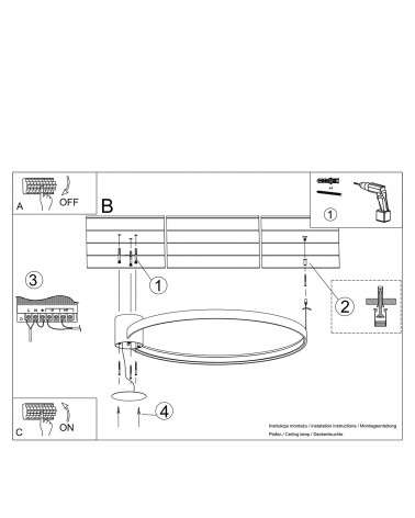 Deckenleuchte RIO 55 weiß 3000K