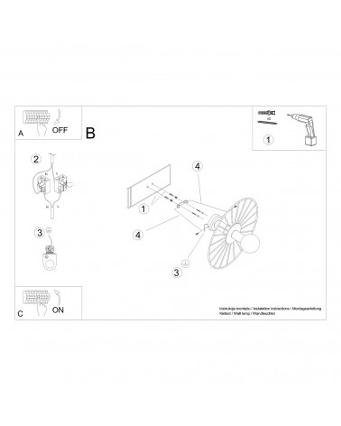 Wandleuchte / Deckenleuchte SIRKEL 45 schwarz