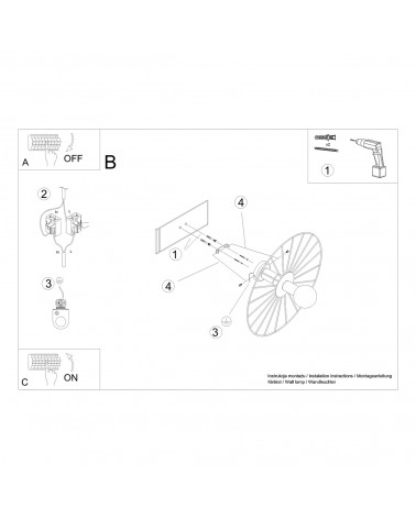 Wandleuchte / Deckenleuchte SIRKEL 60 schwarz