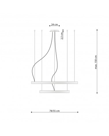 Kronleuchter RIO 2 55/78 weiß LED 3000K