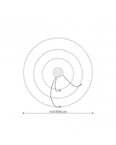 Kronleuchter RIO 3 55/78/110 schwarz LED 4000K