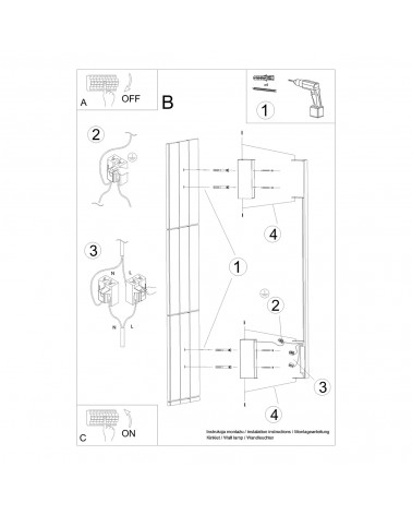 Wandleuchte SAPPO L schwarz 4000K
