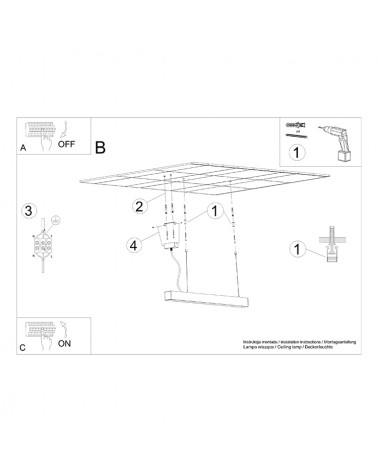 Hängeleuchte PINNE 200 grau