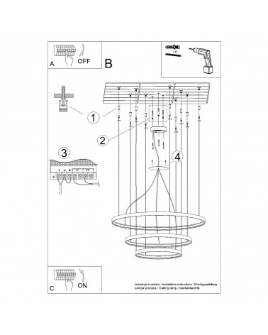 Kronleuchter RIO 3 55/78/110 weiß LED 4000K
